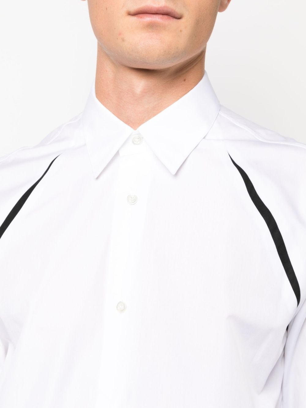 contrast-stripe cotton shirt - 5