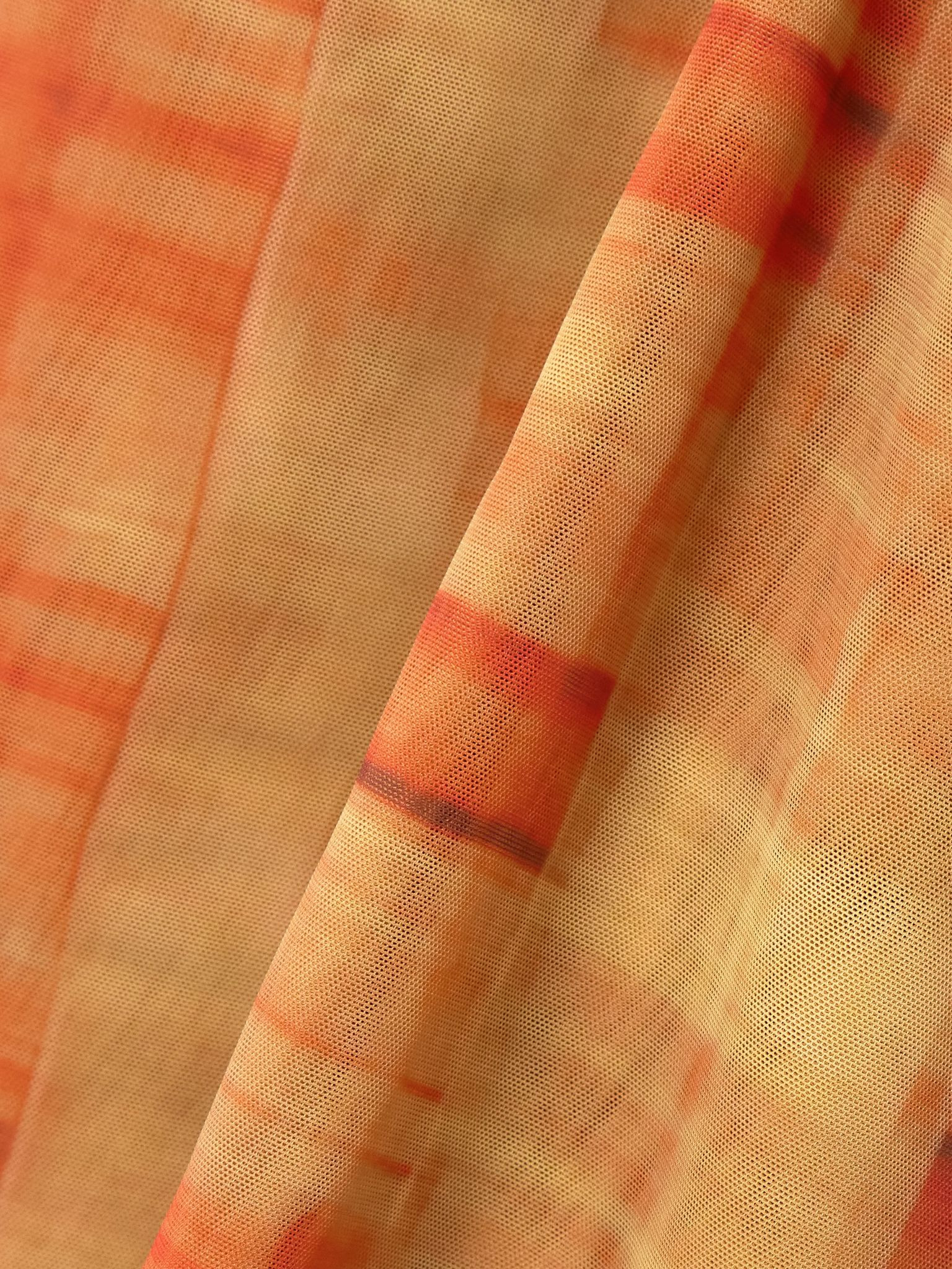 Ferrera checked stretch-tulle straight-leg pants Orange - 4