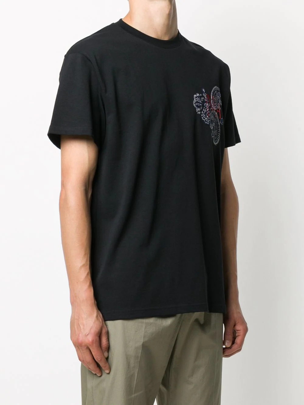 paisley-embroidered T-shirt - 3