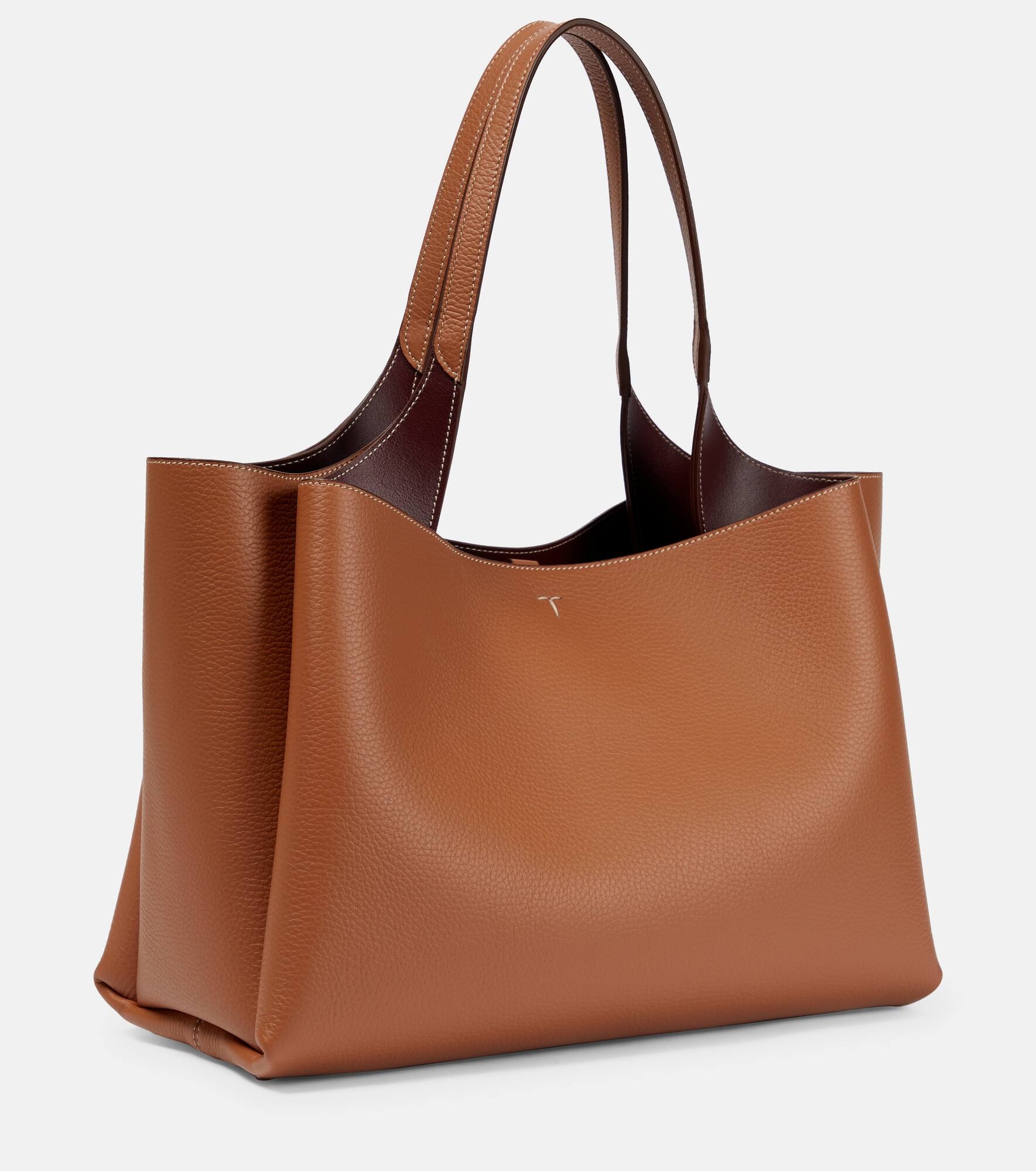 Medium leather tote bag - 4