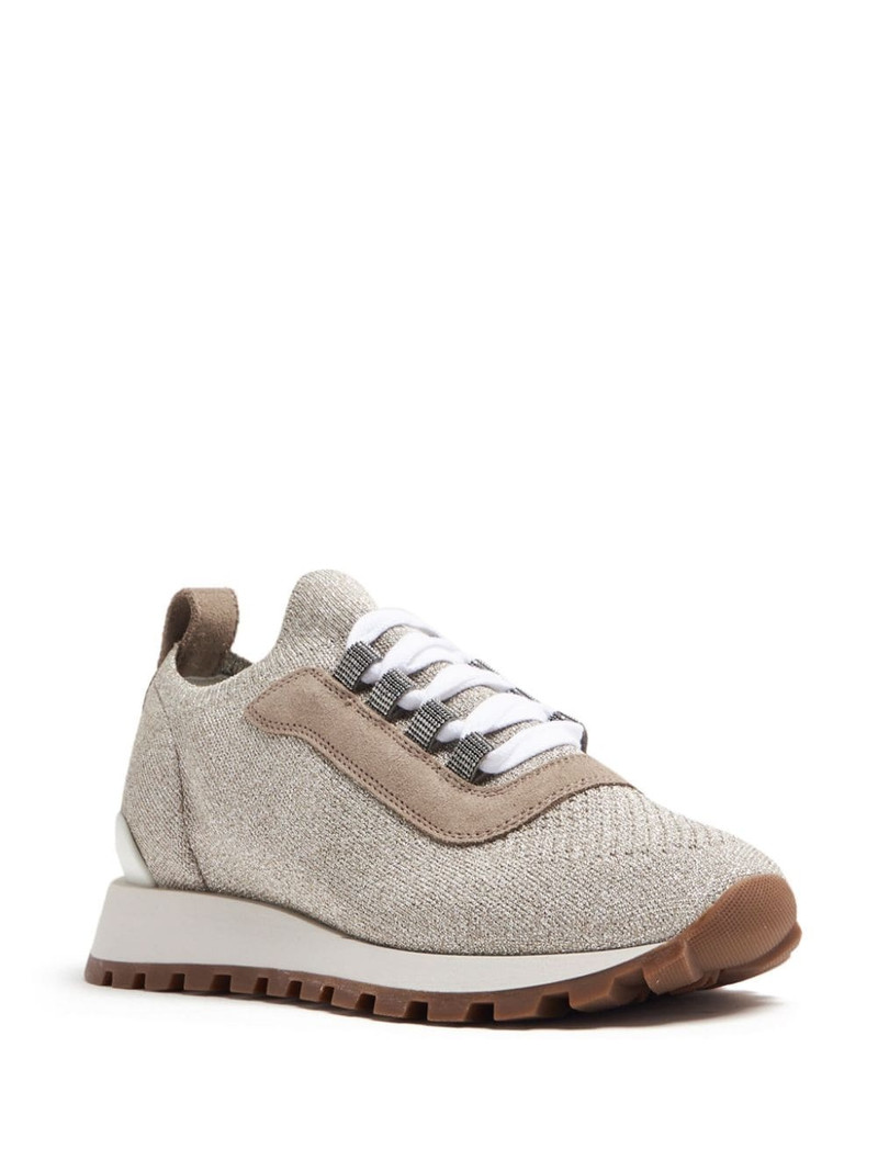 Brunello Cucinelli round-toe panelled sneakers outlook
