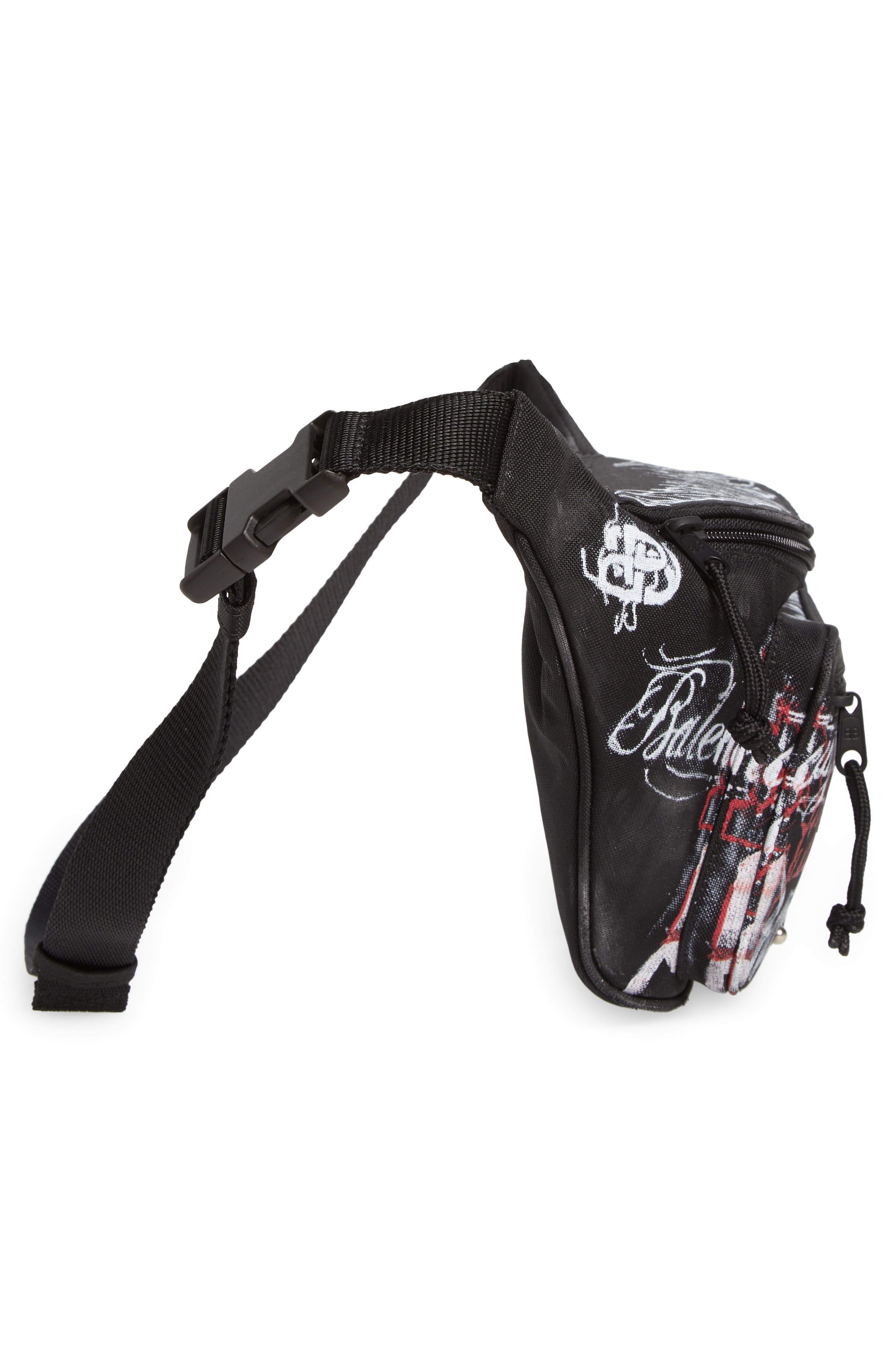 Balenciaga Explorer Graffiti Logo Canvas Belt Bag in Black at Nordstrom - 4