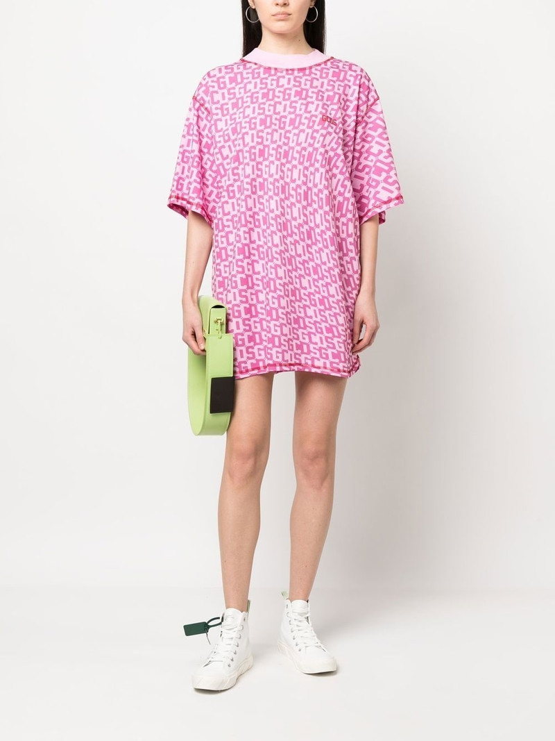 GCDS monogram-print T-shirt dress outlook