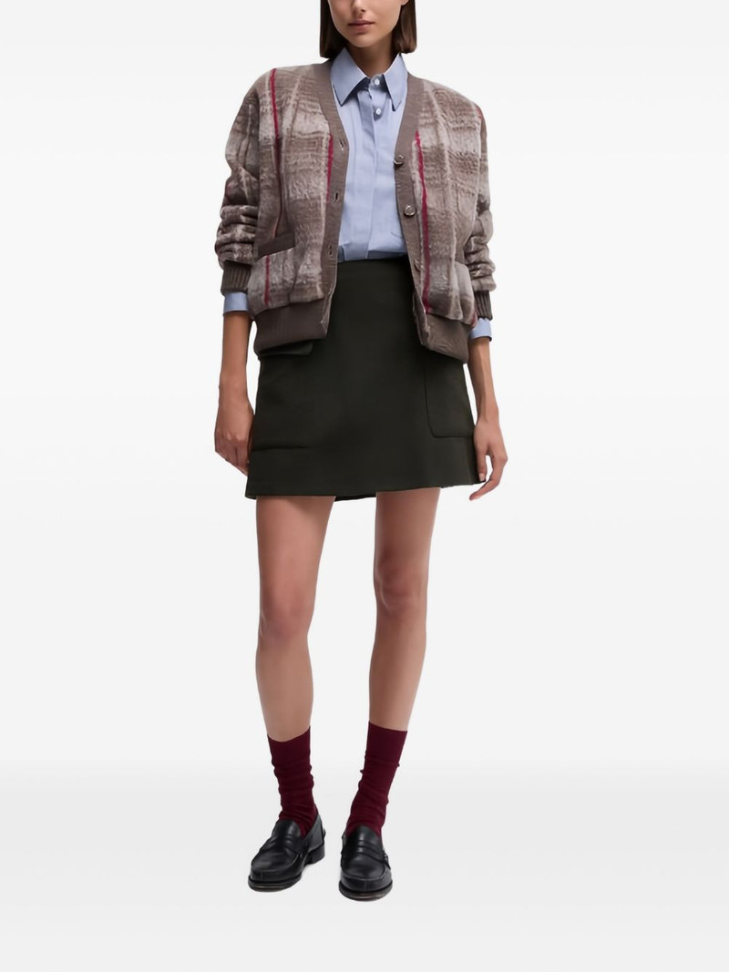 Aspesi checked wool cardigan outlook