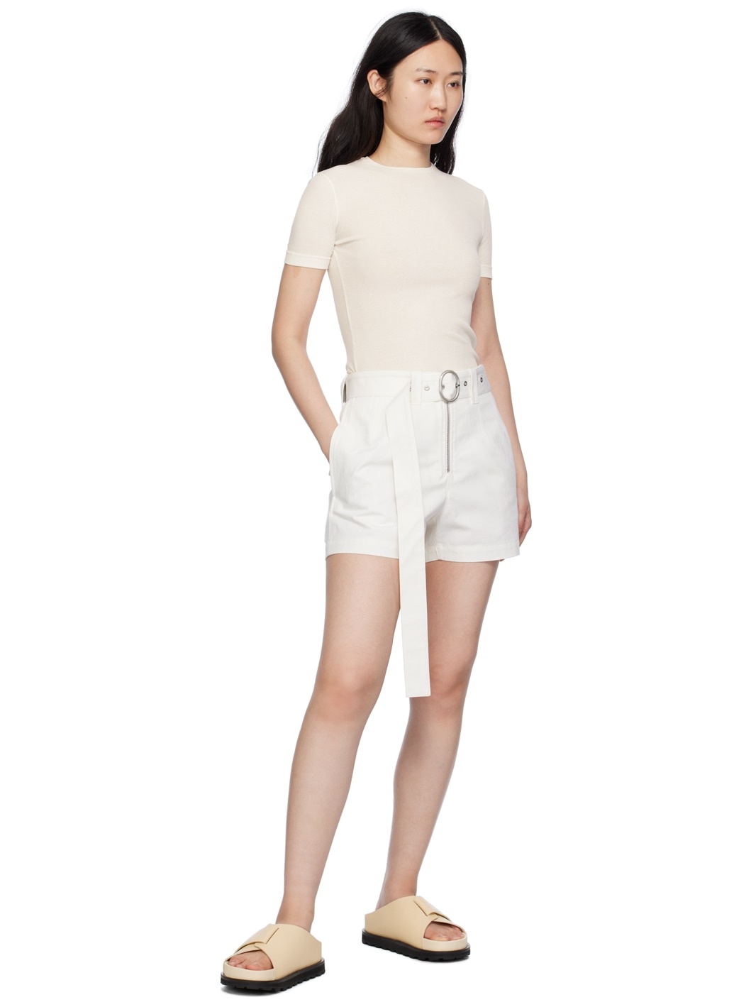 White Tailored Shorts - 4