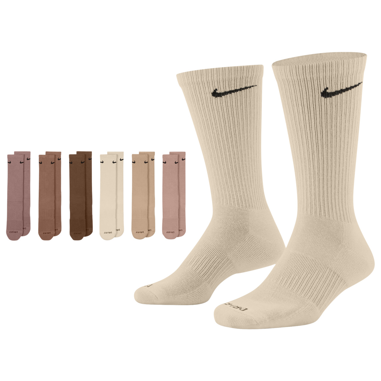 Nike Mens Nike 6 Pack Everyday Plus Cushioned Socks - 1