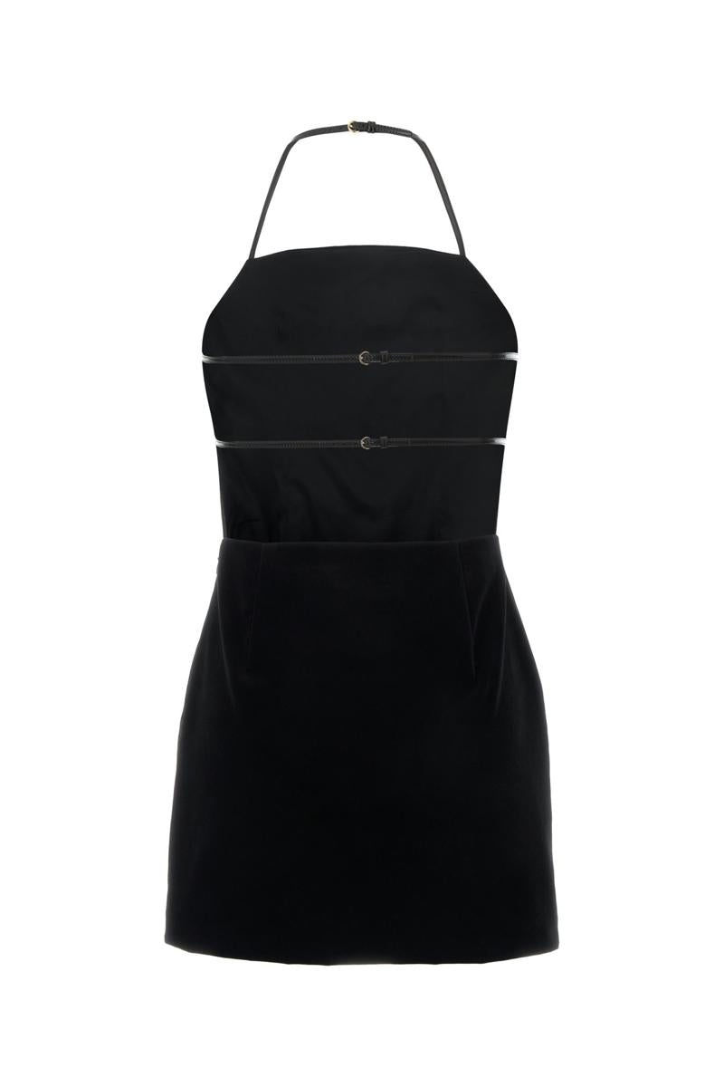 ワンピース MiuMiu DRESS (MF5615SOOOW34 F0002) Buy Miu Miu Stretch Velvet Mini Dress 'Black' - MF5615 W34