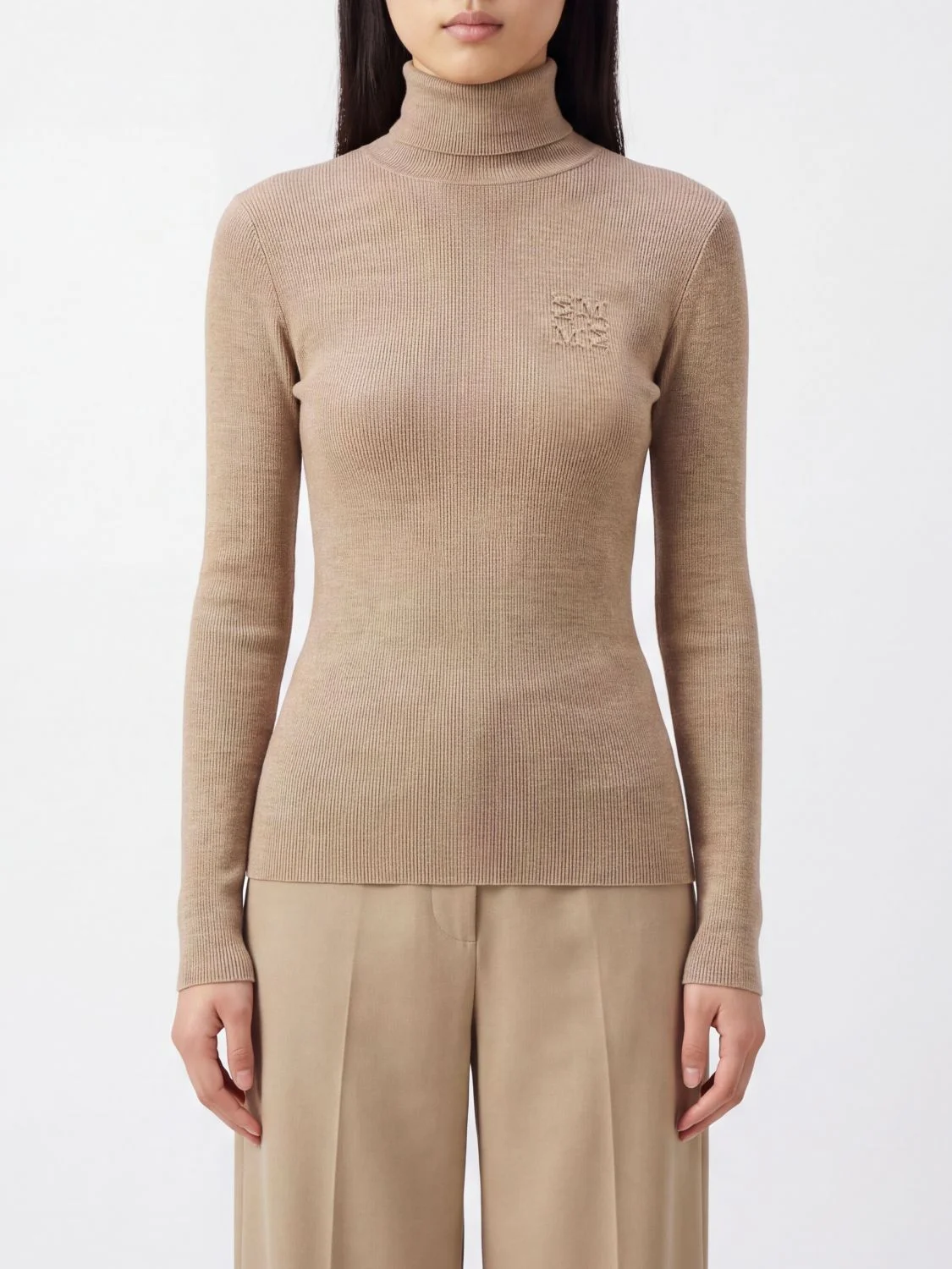Max Mara Women Ribbed Wool Slim Fit Turtleneck Jumper Max Mara - 1