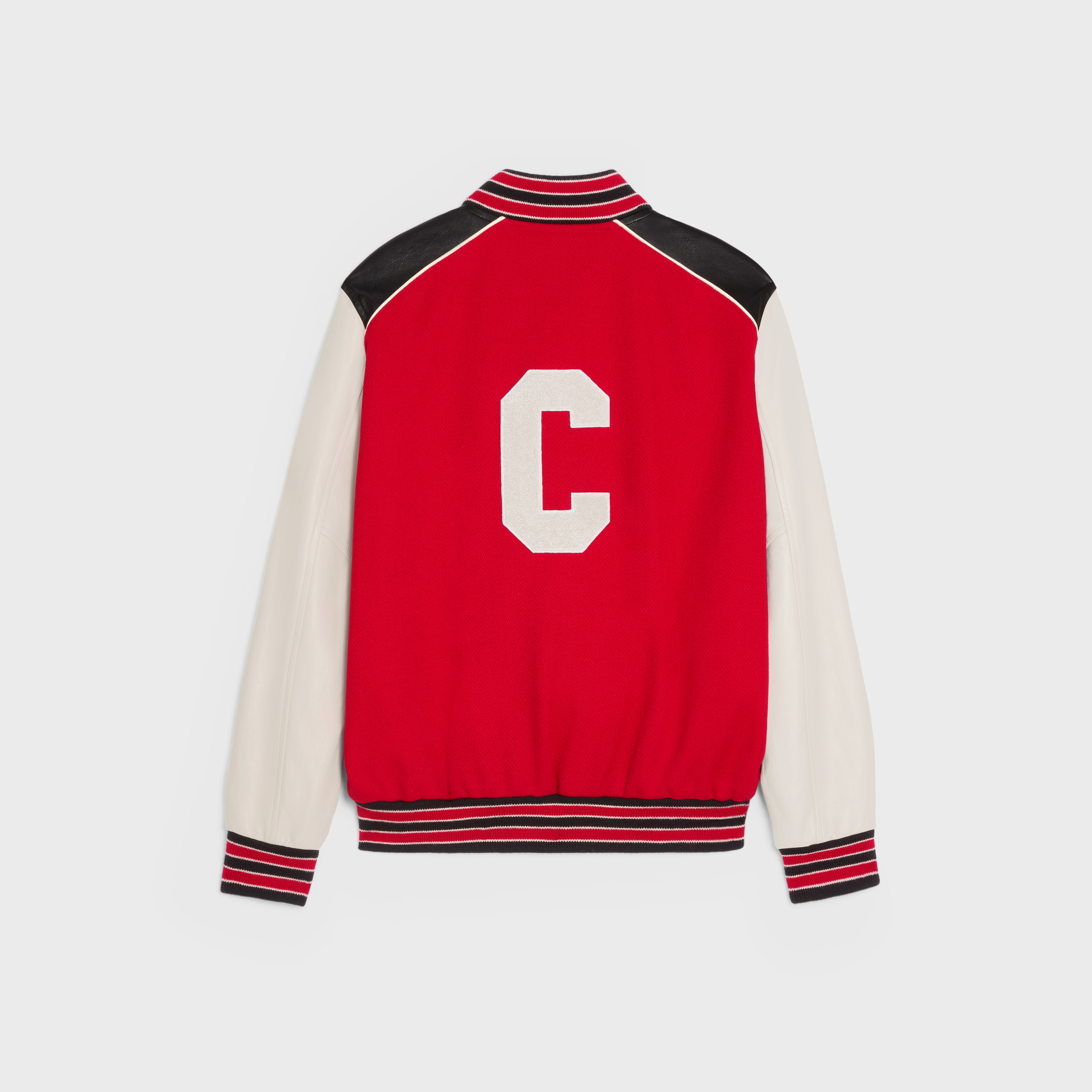 CELINE HOMME Jackson Logo-Appliquéd Wool-Blend Varsity Jacket for