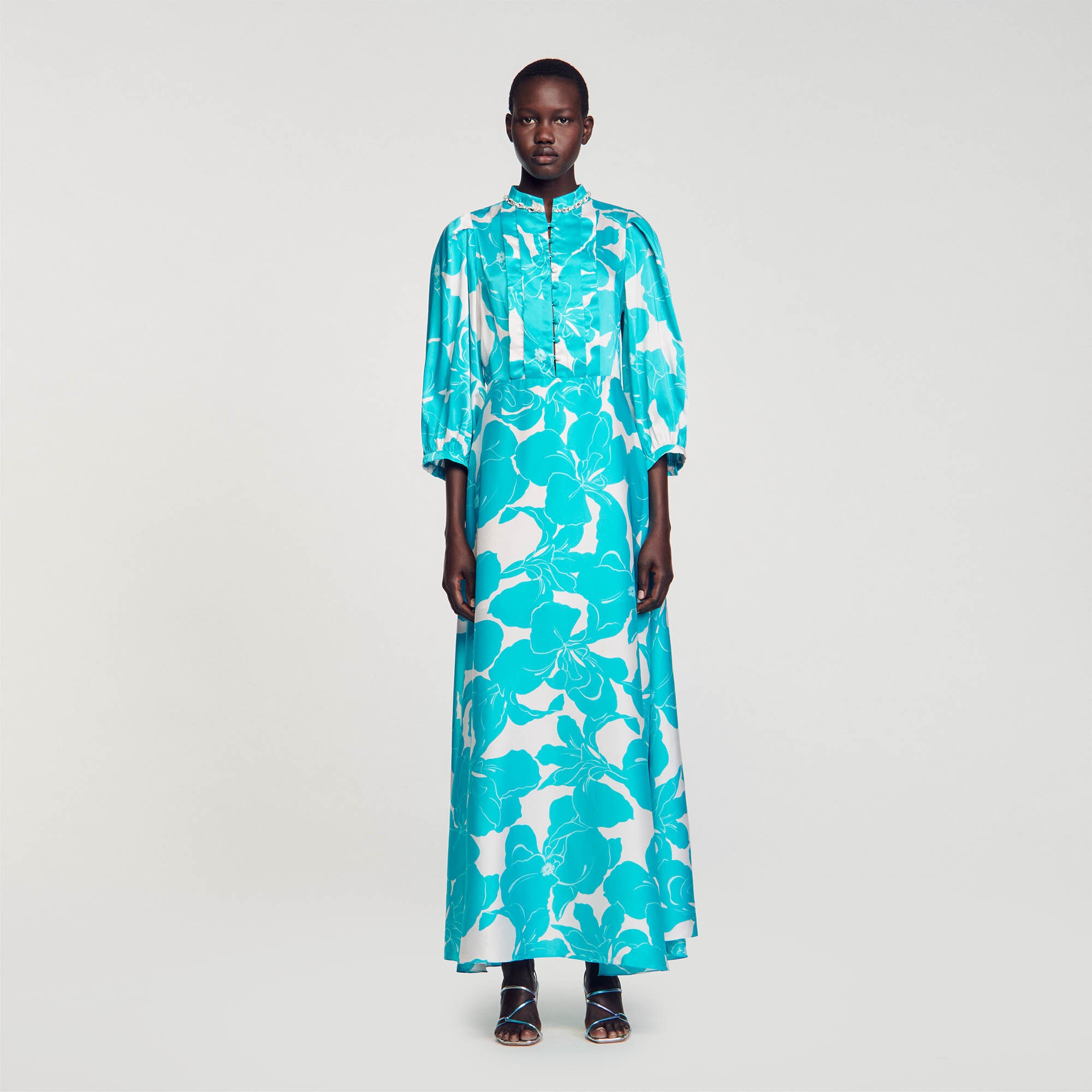 FLOATY FLORAL PRINT MAXI DRESS - 3