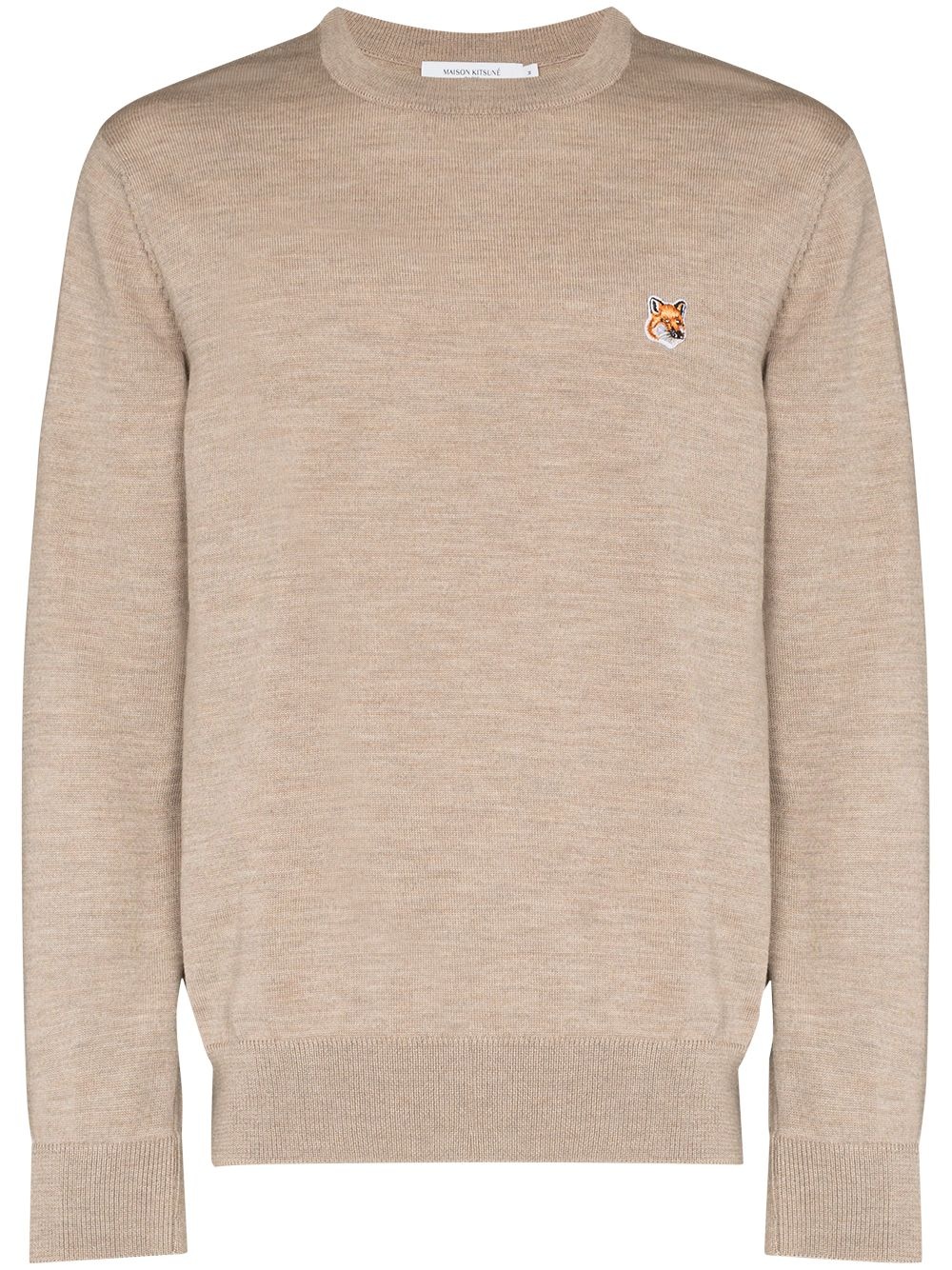 fox patch crew neck jumper - 1