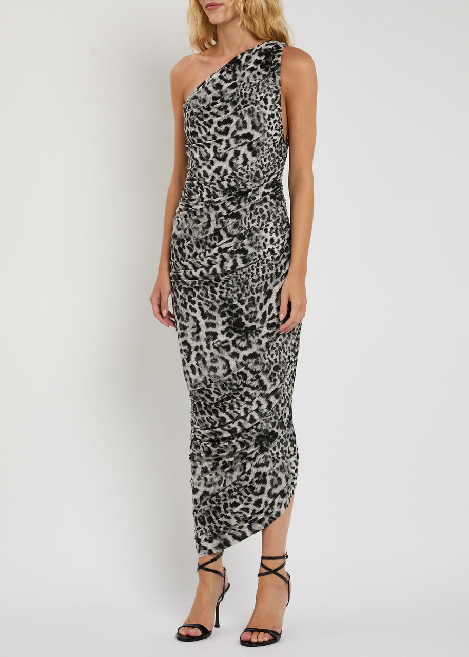 Norma Kamali Diana Leopard-print Stretch-jersey Maxi Dress - 2