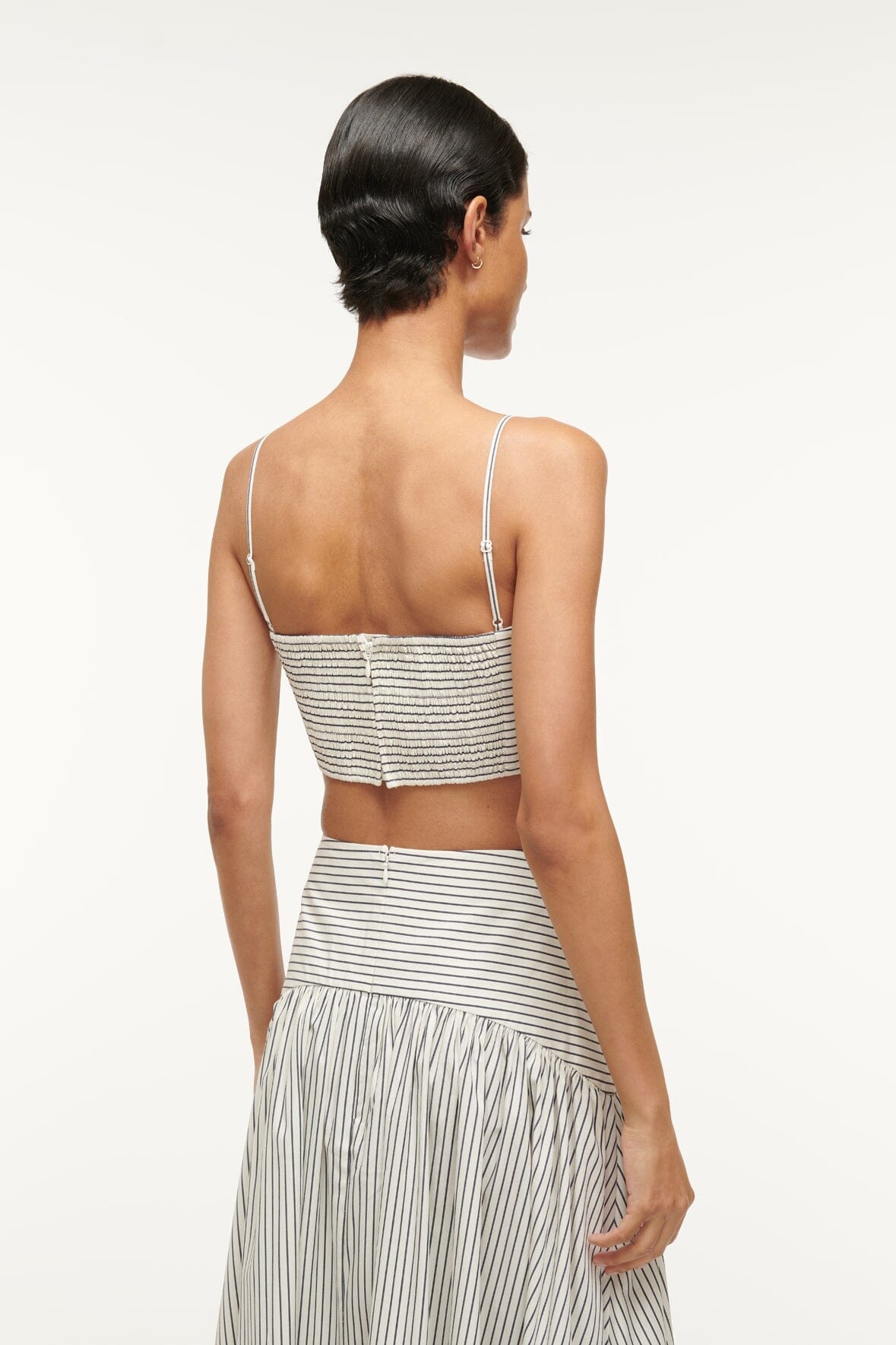 STAUD FEDERICO TOP IVORY MICRO STRIPE - 3