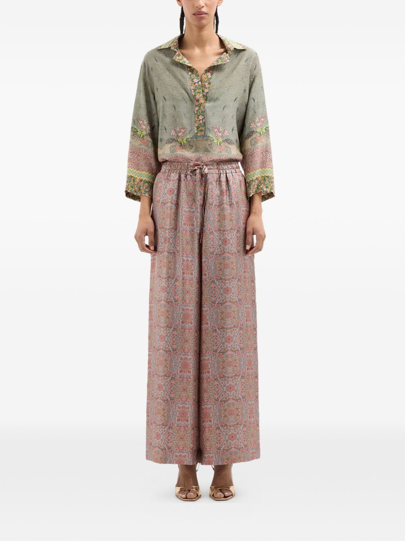 Aloe elasticated wide-leg palazzo trousers 3