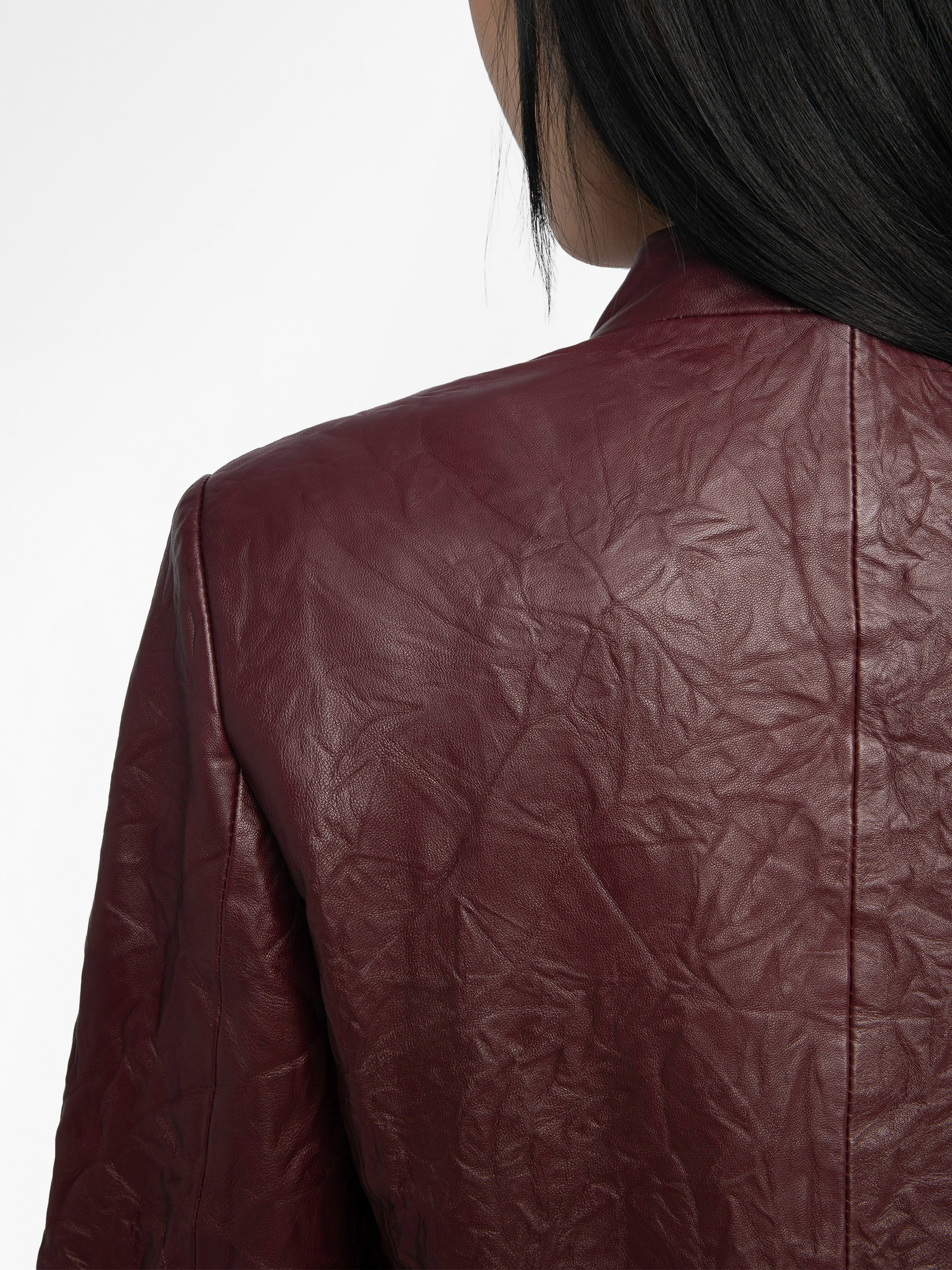 Veryn Crinkled Leather Blazer - 7