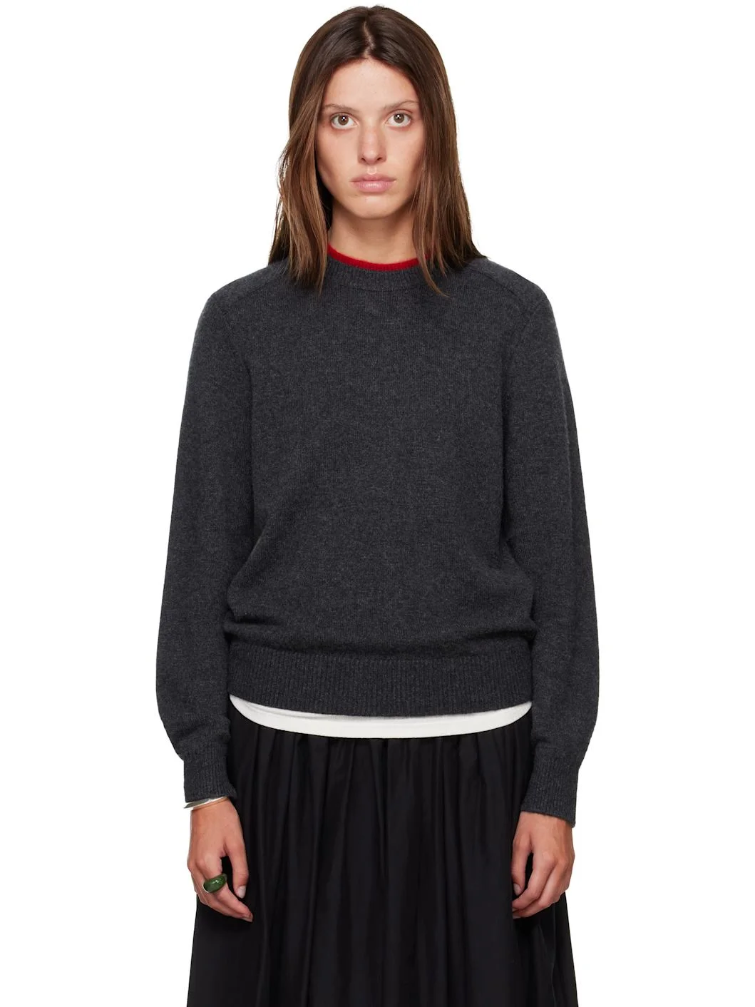 Gray OTIS Bicolor Cashmere Sweater - 1