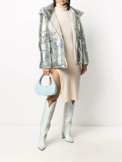 Yves Salomon metallic zip-up down jacket outlook