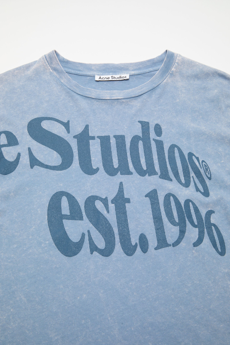 Relaxed fit graphic t-shirt - Dirty blue 5