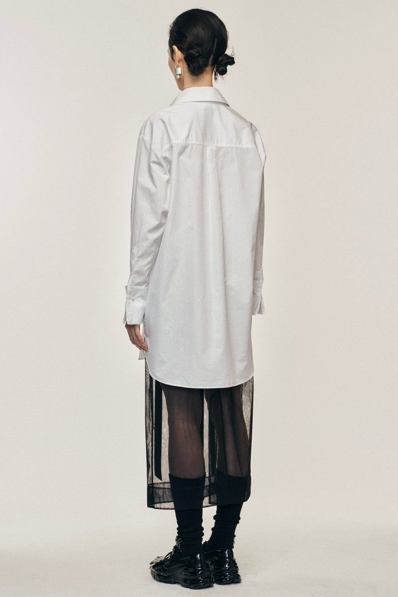 Elongated Cuff Button Placket Shirt 3