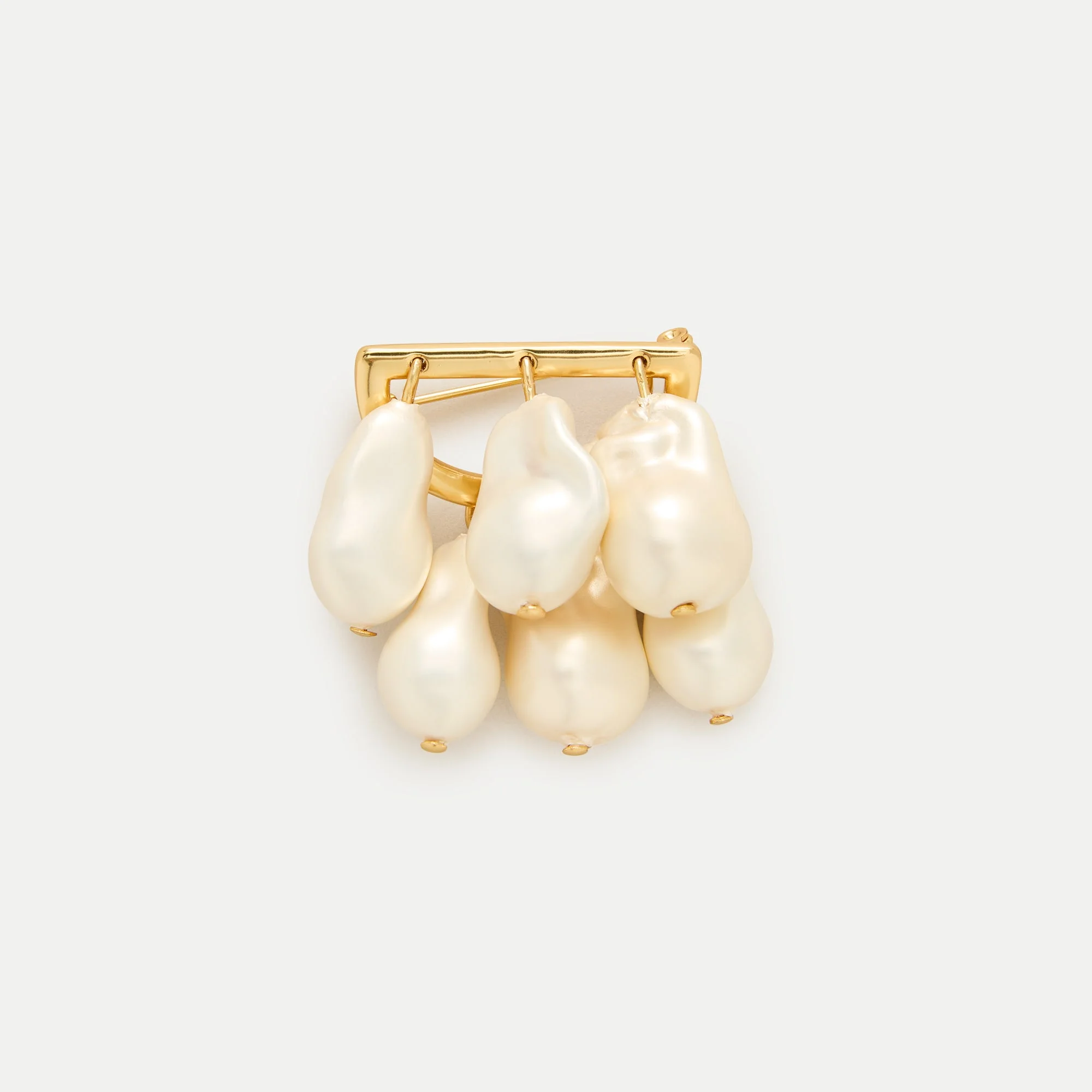 Tiered pearl brooch - 1