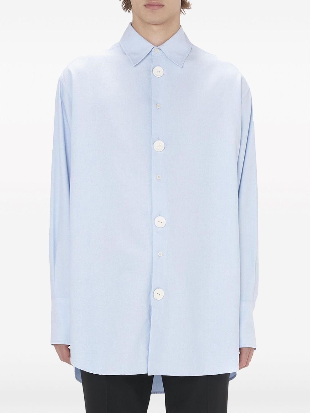 Anchor-embroidered cotton shirt - 3