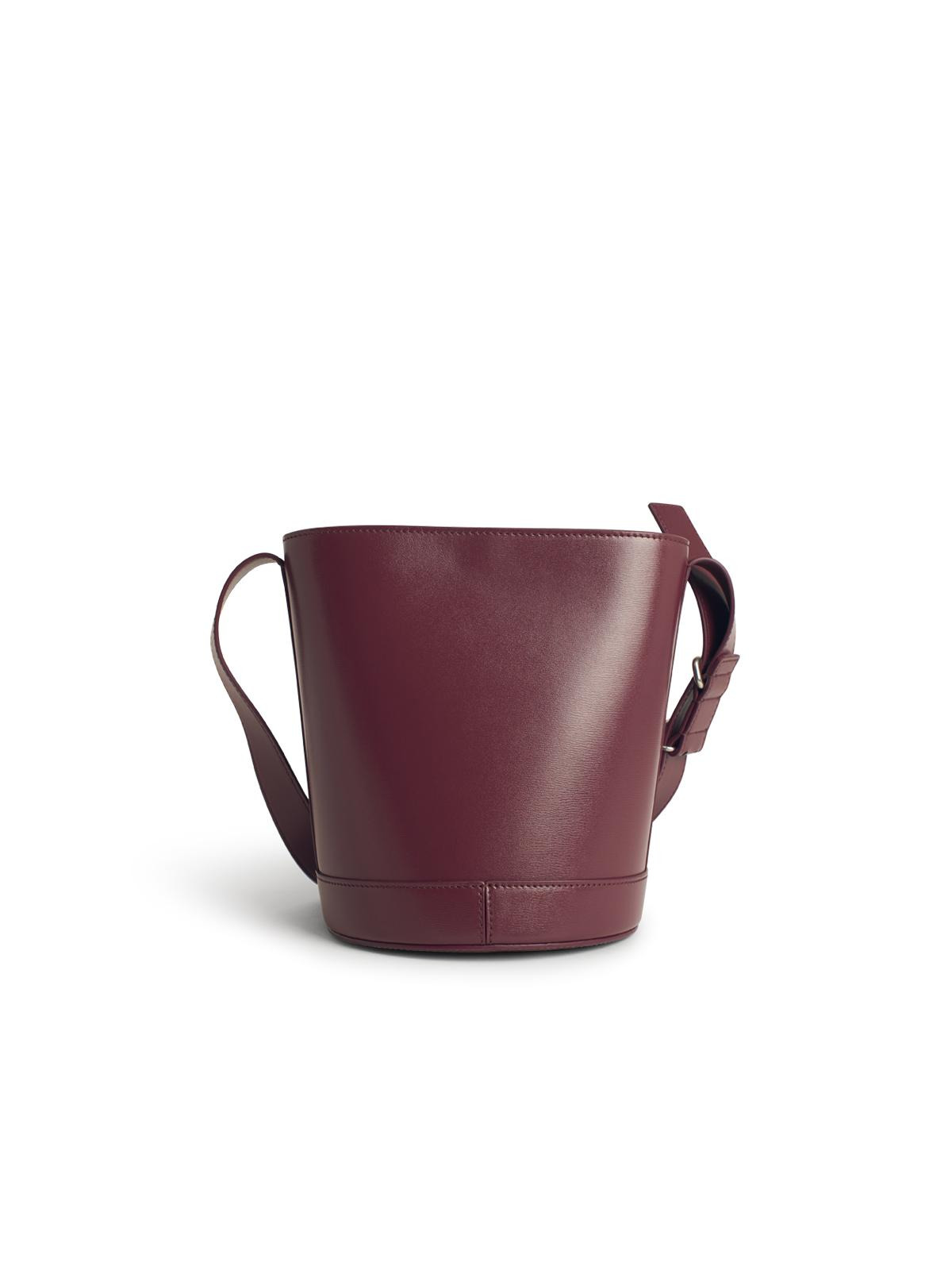 Jil Sander 'Cannolo' Burgundy Leather Bucket Bag Women - 3