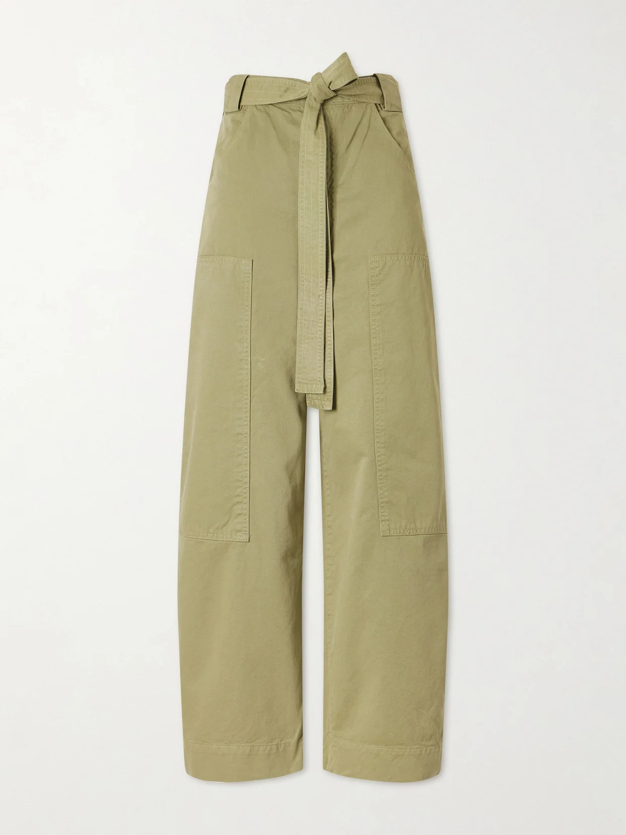 The Karate Cropped Belted Cotton-twill Wide-leg Pants - 1