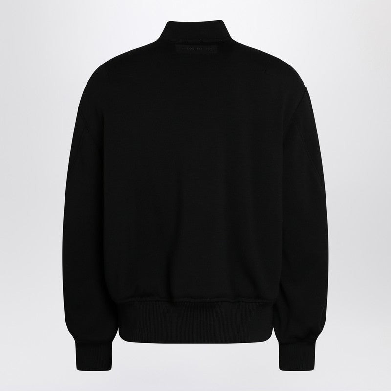 Givenchy Black Leather Bomber Jacket With Wool Sleeves Men - 2