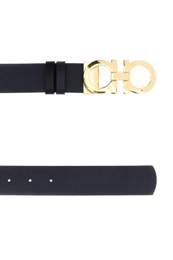Midnight blue leather reversible belt - 2