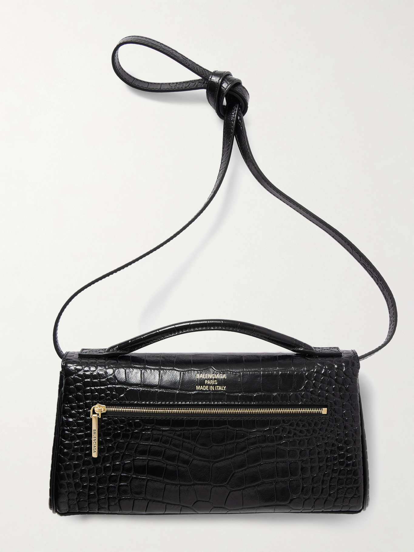 Bel Air small croc-effect leather clutch Black - 3