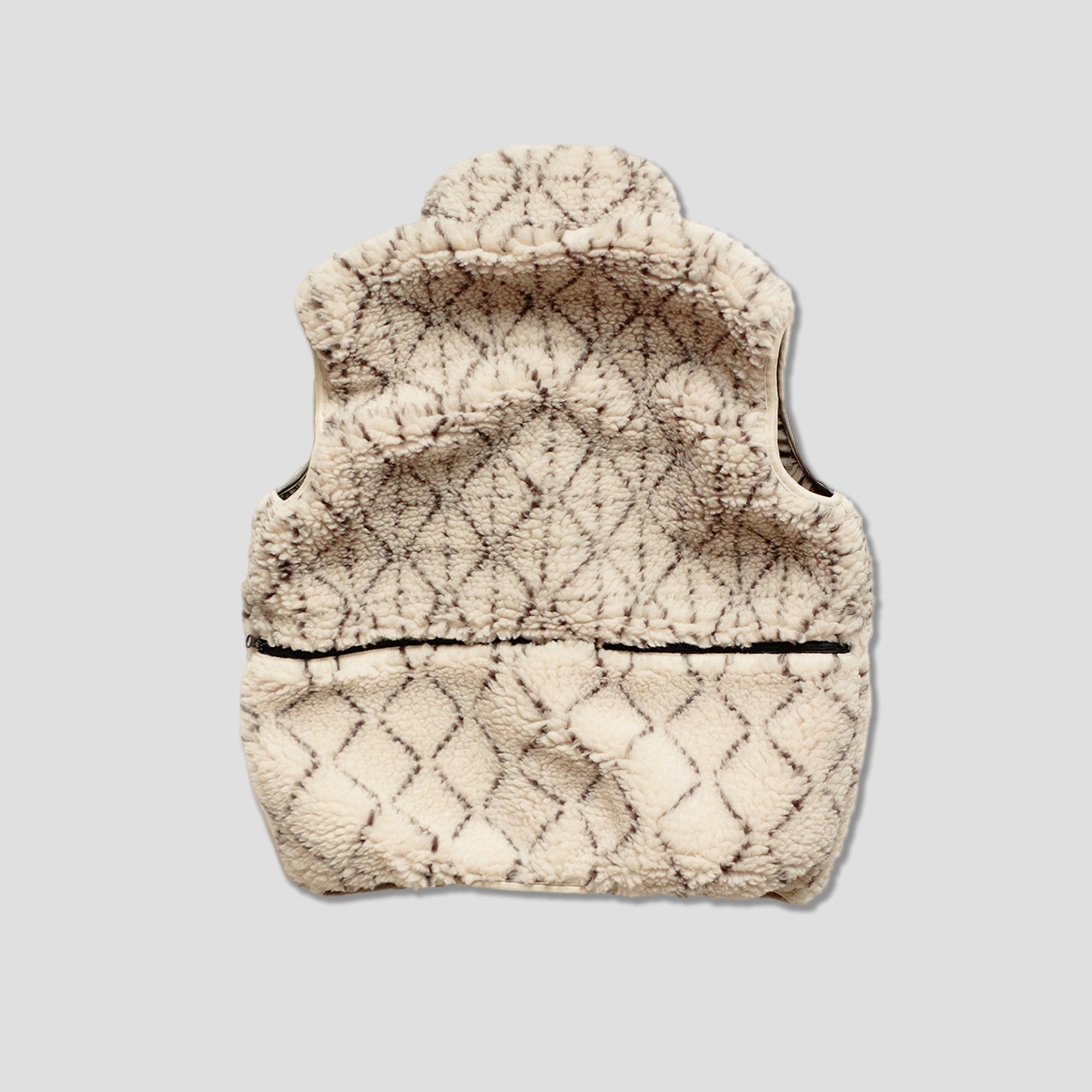 DO-GI SASHIKO BOA FLEECE REVERSIBLE VEST - WHITE - 2