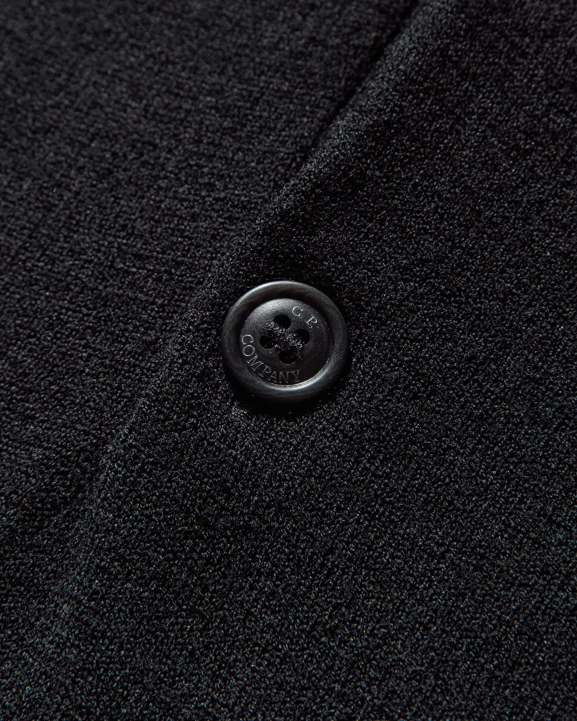 Men's Merino Wool Polo Knit Sweater Black - 4