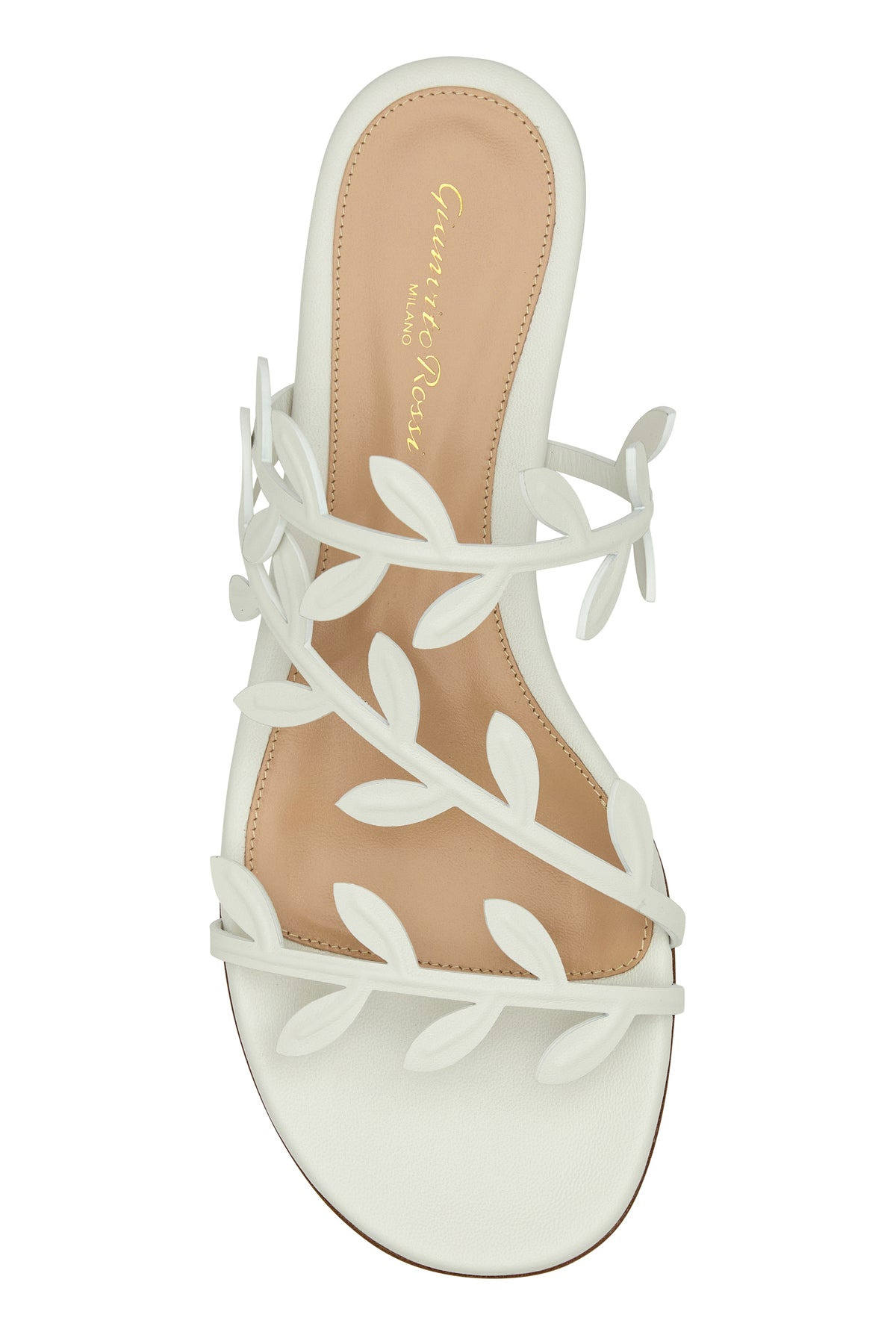 White nappa leather Flavia slippers - 4