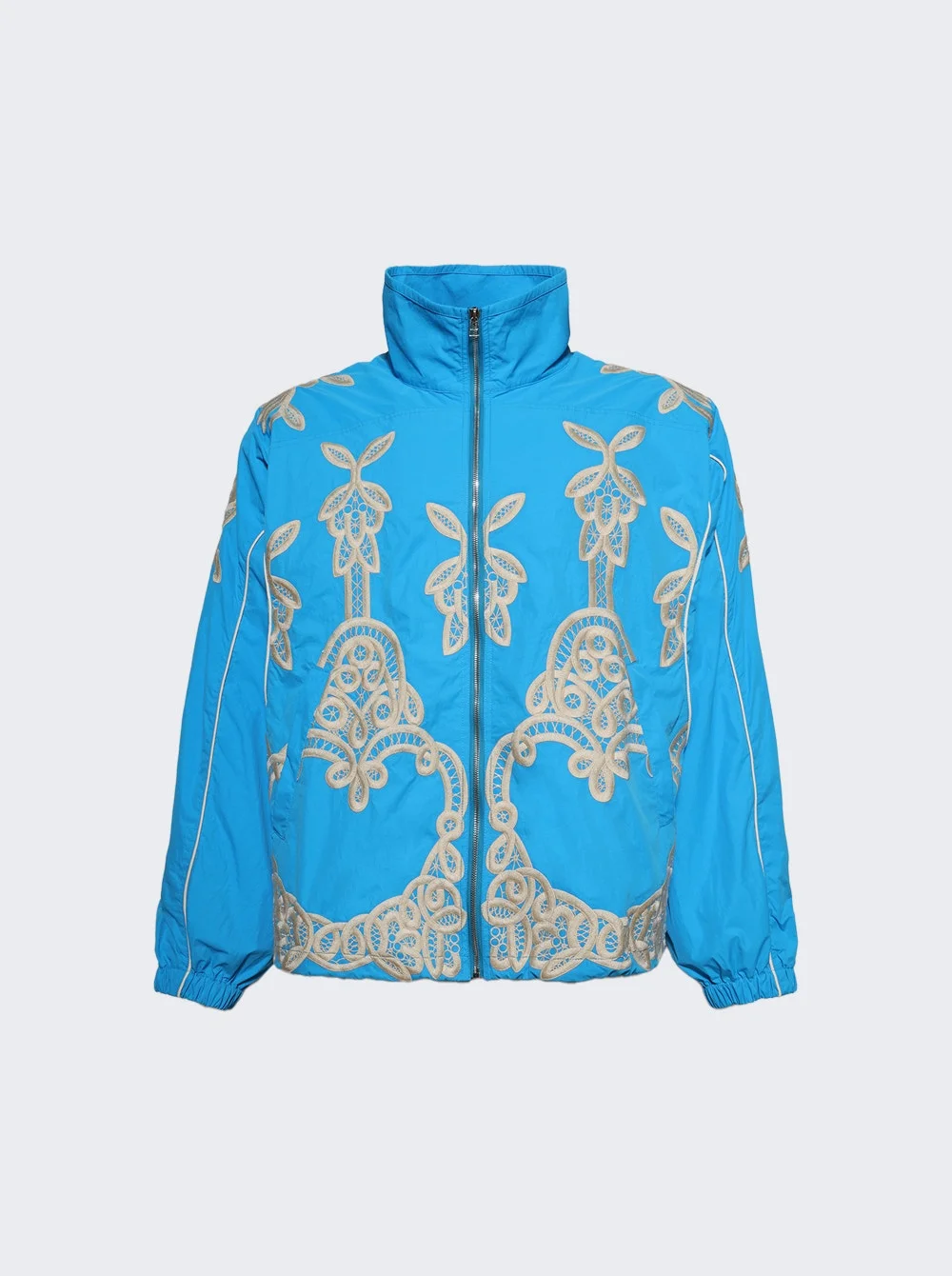 Embroidered Track Jacket Turquoise - 1