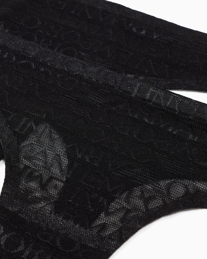 EMPORIO ARMANI TWO-PACK OF ASV RECYCLED-MESH THONGS WITH ALL-OVER LOGO LETTERING outlook