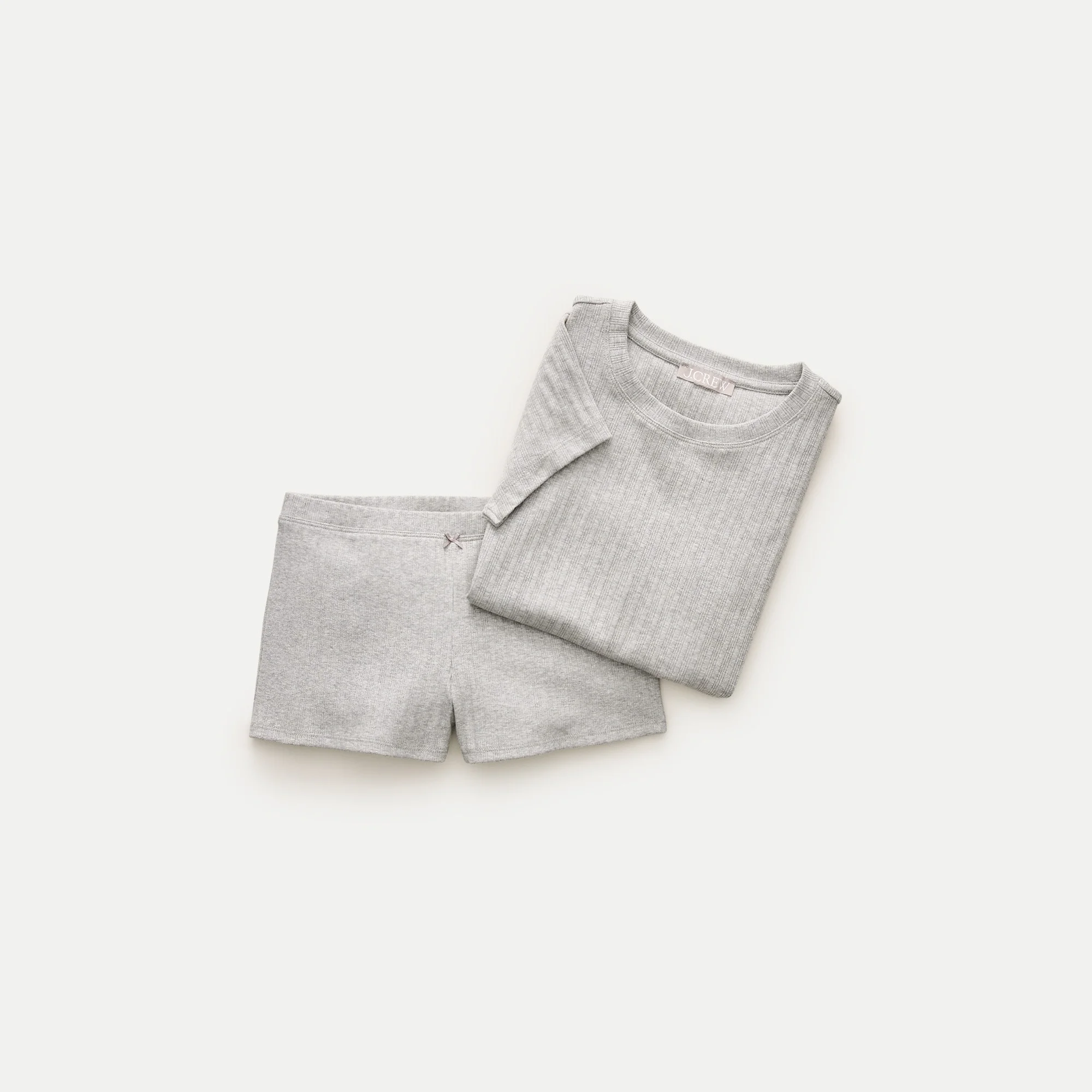 Cotton rib pajama short set - 1