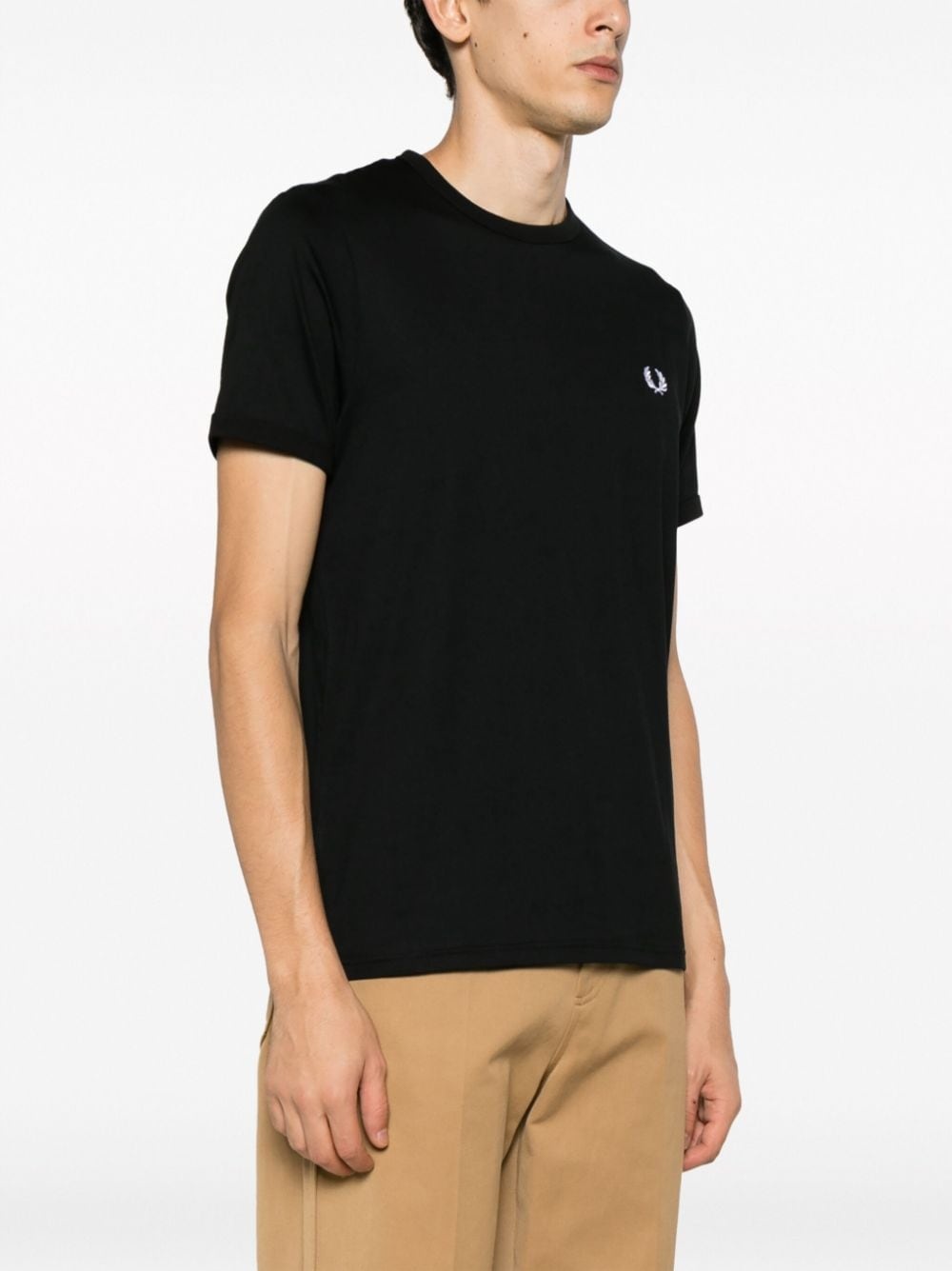 logo-embroidered cotton T-shirt - 3