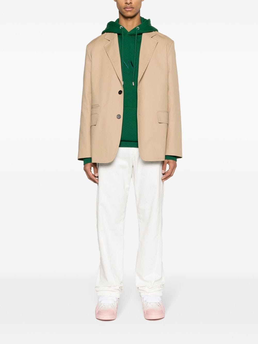 single-breasted cotton blazer - 2
