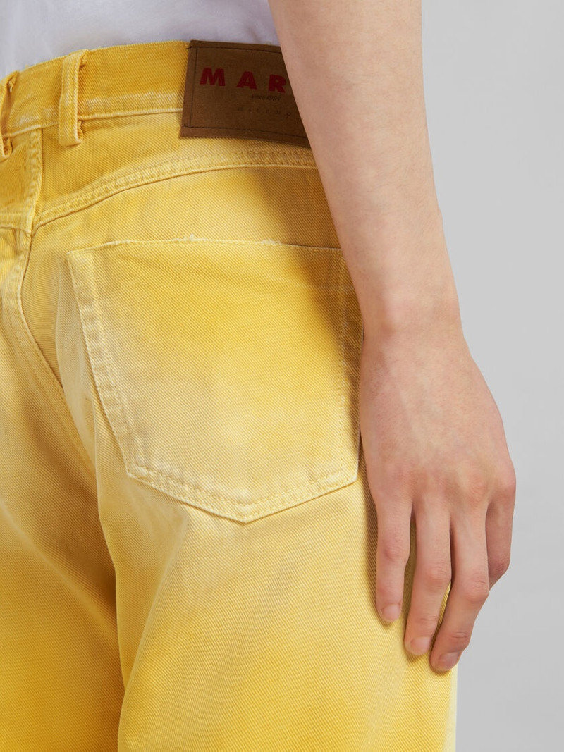 YELLOW OVERDYED BULL DENIM STRAIGHT-LEG TROUSERS 4