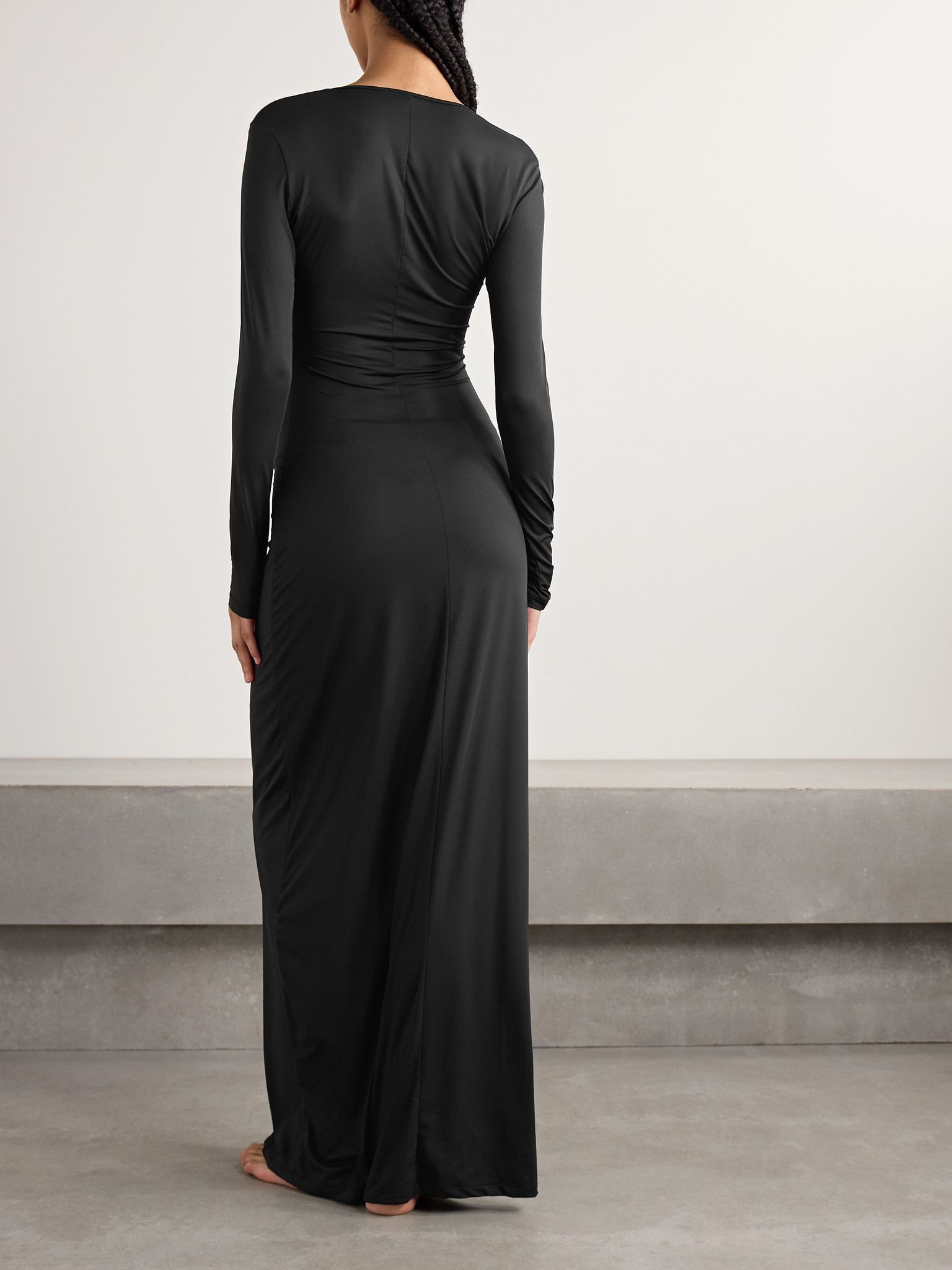 Echauffe cutout stretch-jersey gown Black - 4