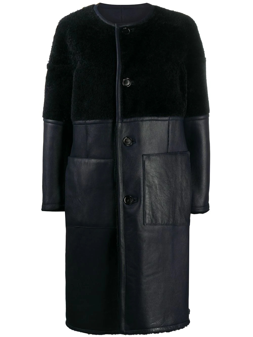 panelled mid-length coat - 1