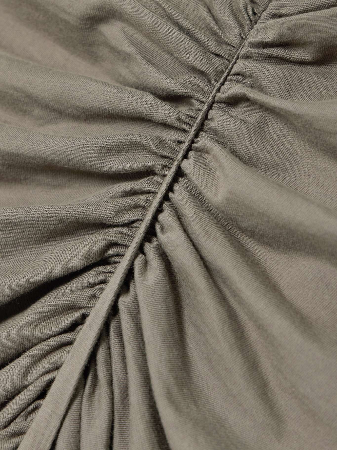 Edfu asymmetric ruched cotton-jersey maxi skirt Gray - 4