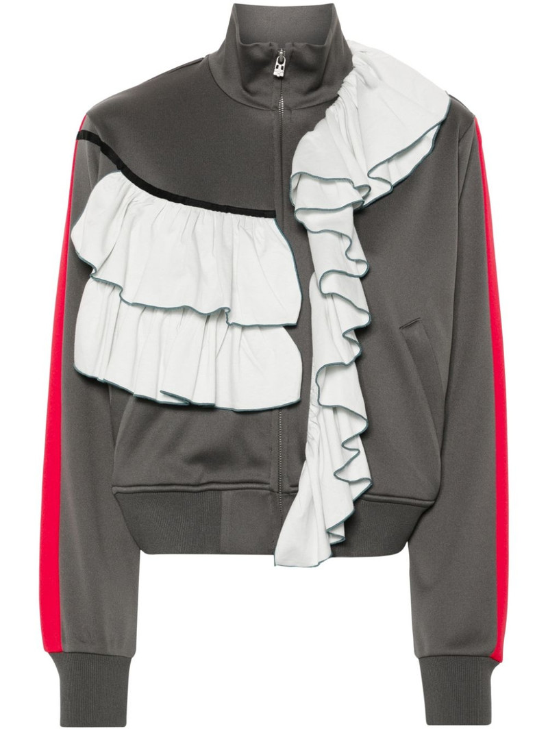ruffled striped zipped jacket 1