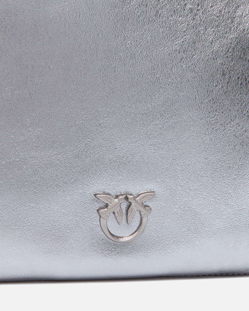 MINI SLOUCHY BAG SHOULDER BAG IN LAMINATED SUEDE WITH LOVE BIRDS LOGO 3