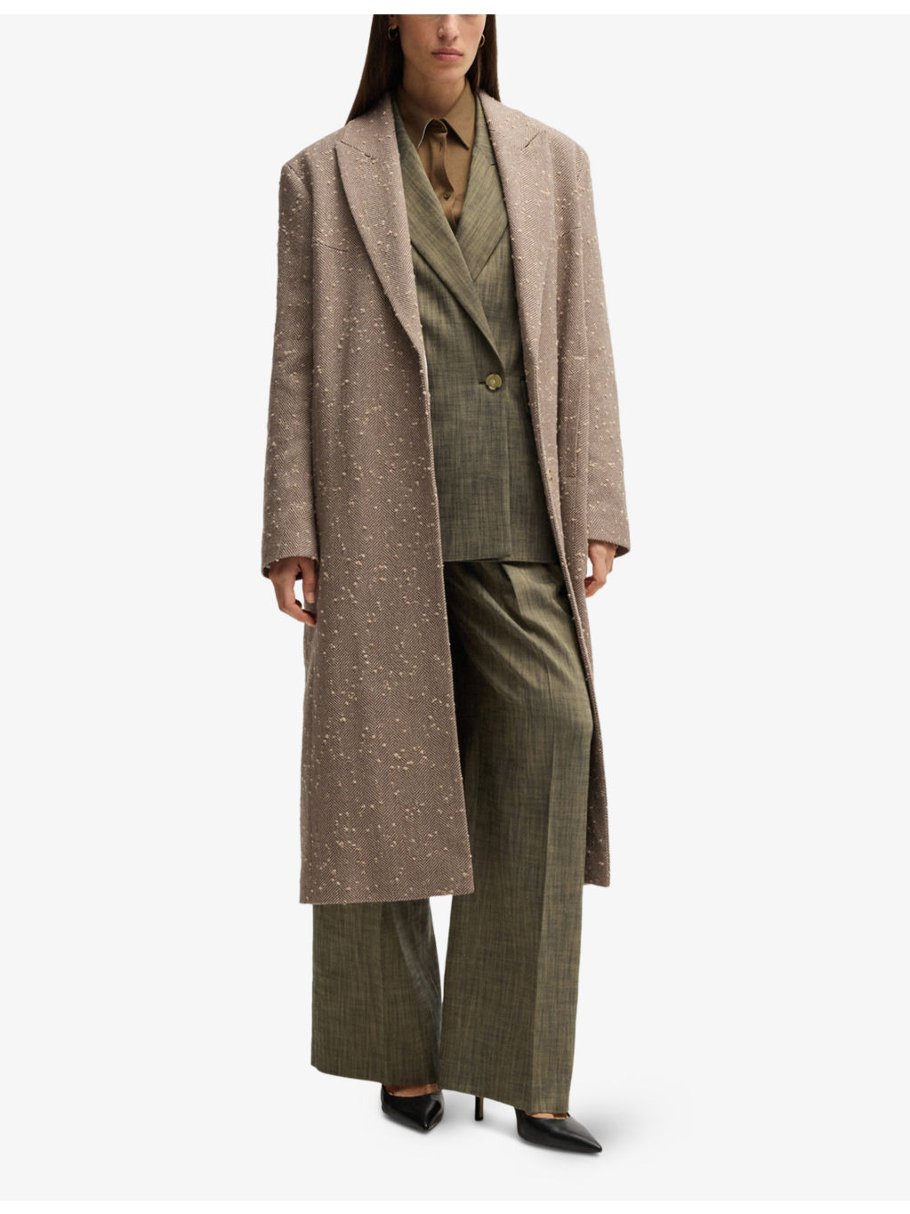 Double-breasted peak-lapel woven blazer - 2