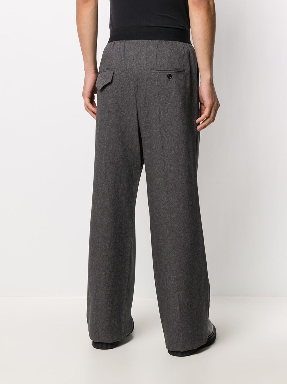 logo-patch wide trousers - 4