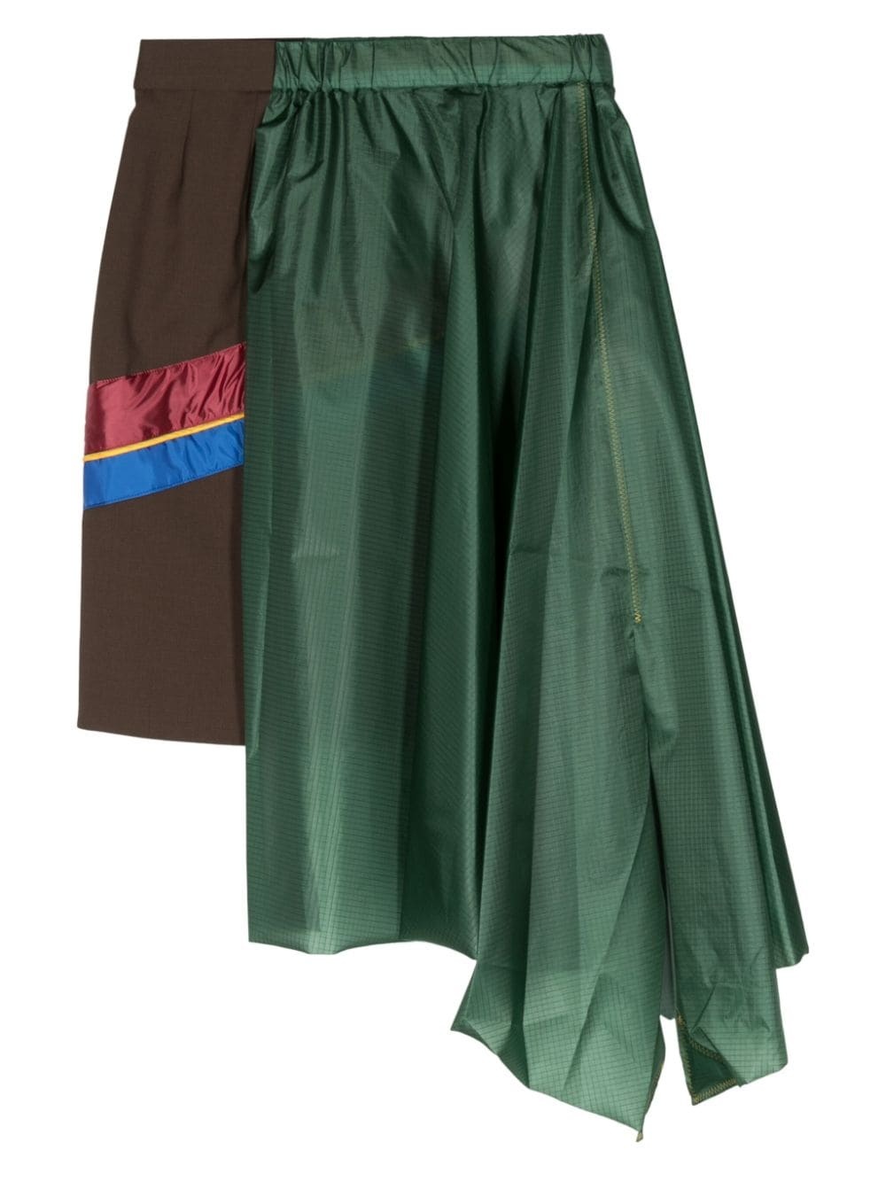 asymmetric panelled mini skirt - 2