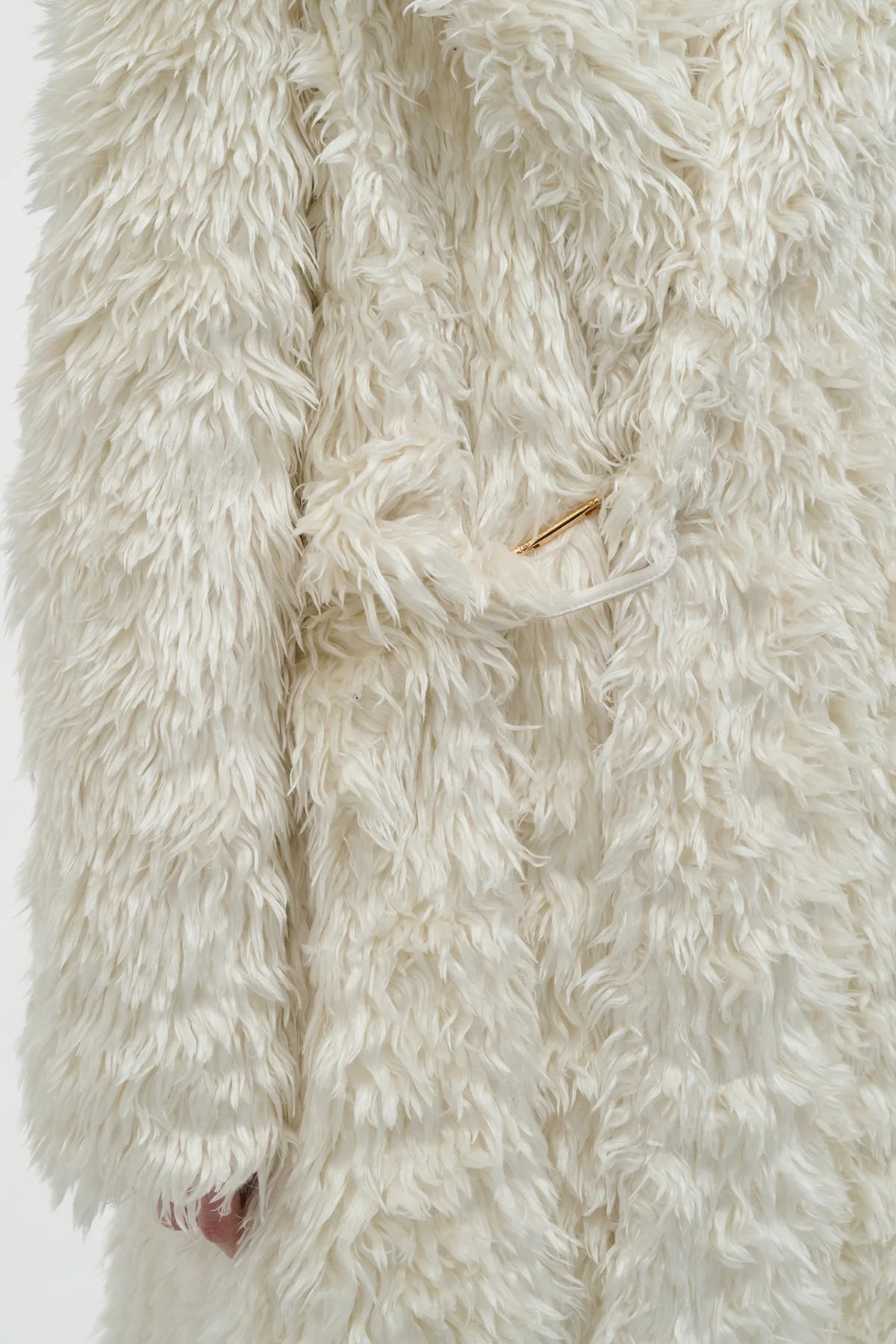 Cantwell Coat in Ivory Silk Fur - 5