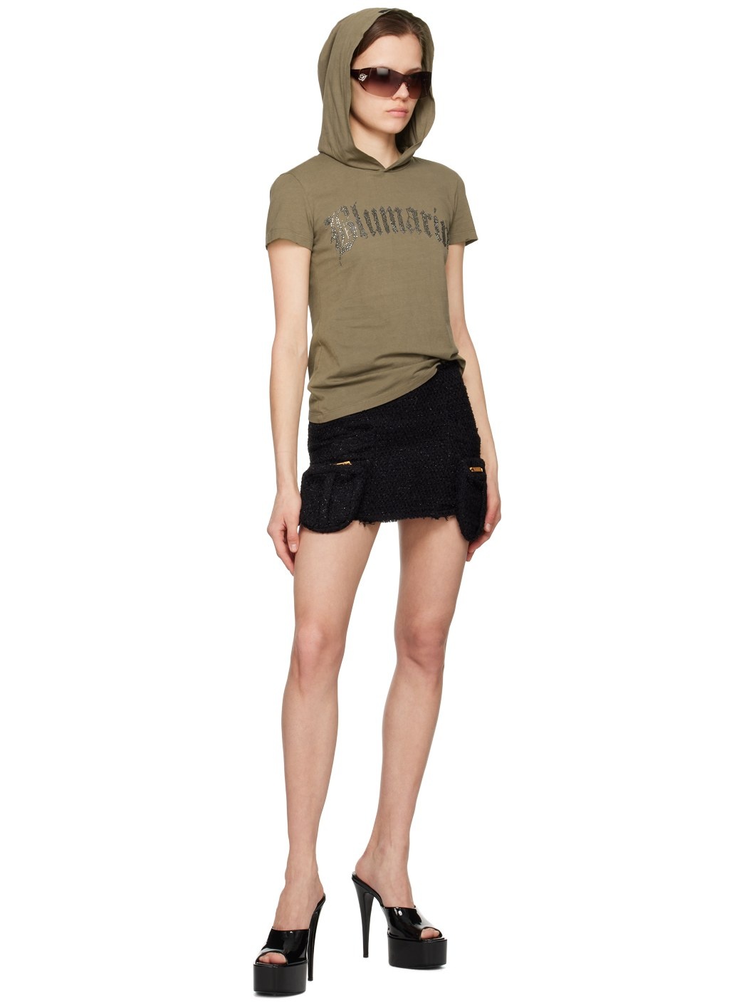 Black Four Pocket Miniskirt - 4