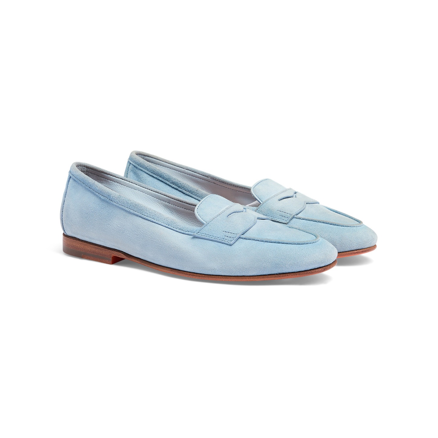 Women's light blue suede Carla loafer - 3
